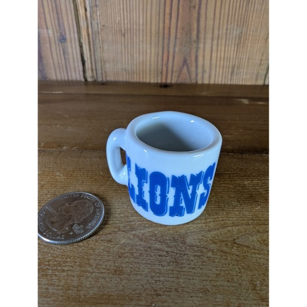 Vintage Miniature Coffee Mug‎ NFL Football Team Tiny Shot Glass Detroit Lions